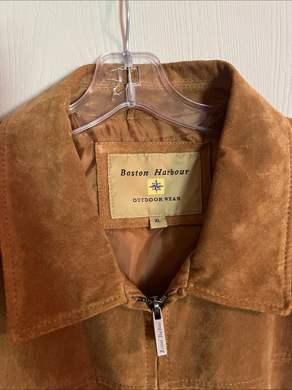 Boston Harbour Outdoor Wear Men's Suede Cognac Jacket Size XL - Picture 2 of 10